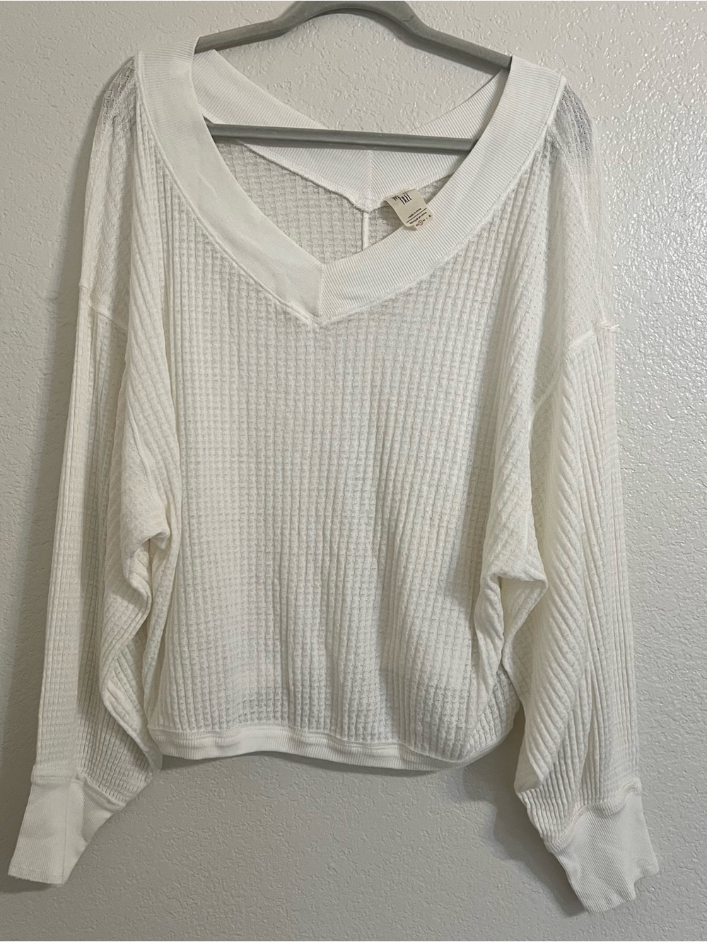We The Free south side thermal shirt Off-the-Shoulder free people oversized - Picture 3 of 7